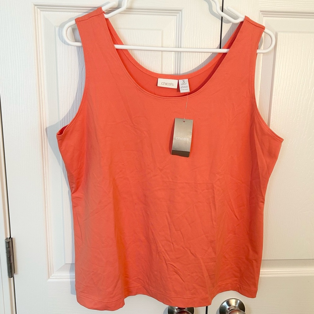 NWT Chico’s Microfiber Contemporary Tank Top Komodo Coral